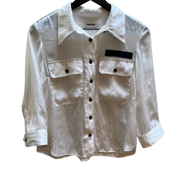 ZADIG & VOLTAIRE - Toast Satin Judo Button-Up Shirt - Picture 7 of 15